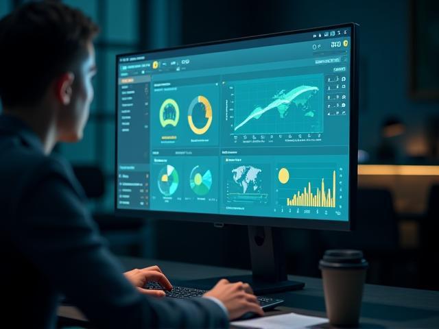 Data-analyse dashboard met complexe grafieken en datapunten, toont inzichten in plantgroei.